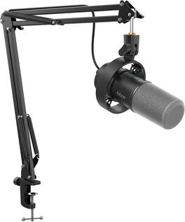FIFINE - USB/XLR Dynamic Microphone Kit with Boom Arm, Mute & Headphone Jack for Podcast, Gaming, Streaming & Recording - Black