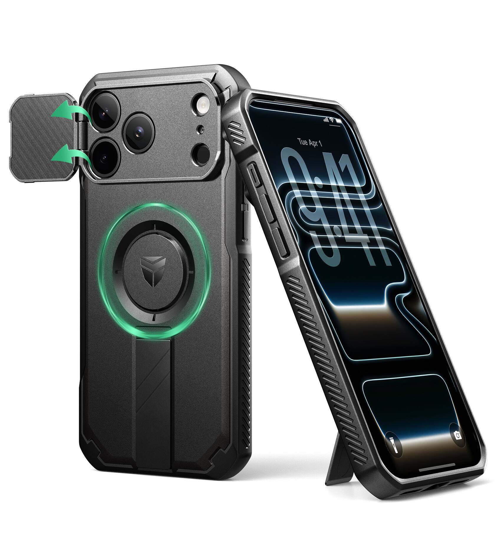 Dexnor - Phone Case for iPhone 17 Pro Max with Flip Camera Cover, Compatible with MagSafe, Heavy-Duty Rugged Shockproof 6.9 inch - Black price history on PriceWatchPro