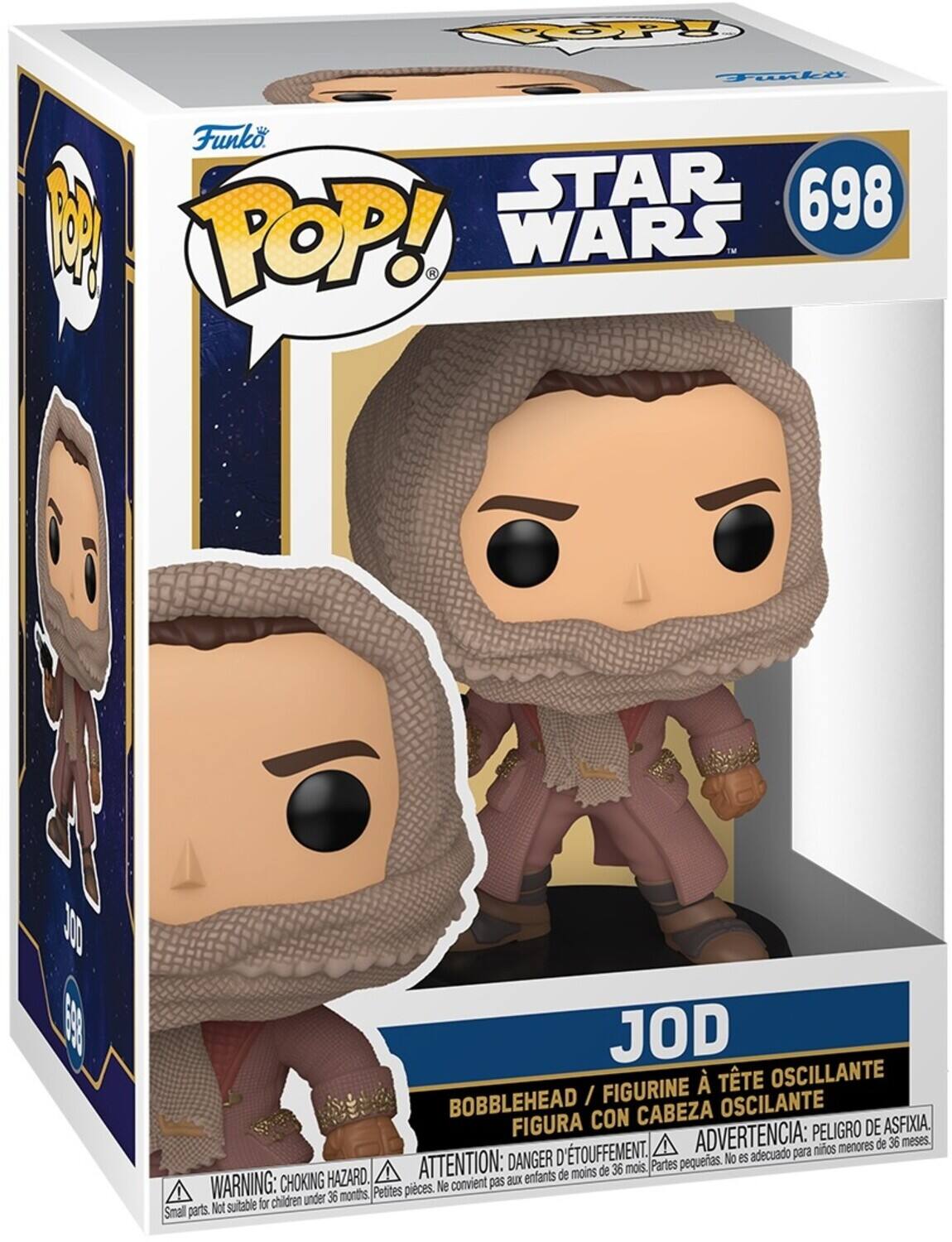 Funko POP! STAR WARS 698 JOD BOBBLEHEAD / FIGURINE A TÊTE OSCILANTE FIGURA CON CABEZA OSCILANTE ADVERTENCIA: PELIGRO DE FIXÍA. DANGER D'ÉTOUFFEMENT. ATTENTION: DANGER D'ÉTOUFFEMENT. WARNING: CHOKING HAZARD. Small parts. Not suitable for children under 36 months. Petites pieces. No es adecuado para niños menores de 36 meses. Partes pequeñas.