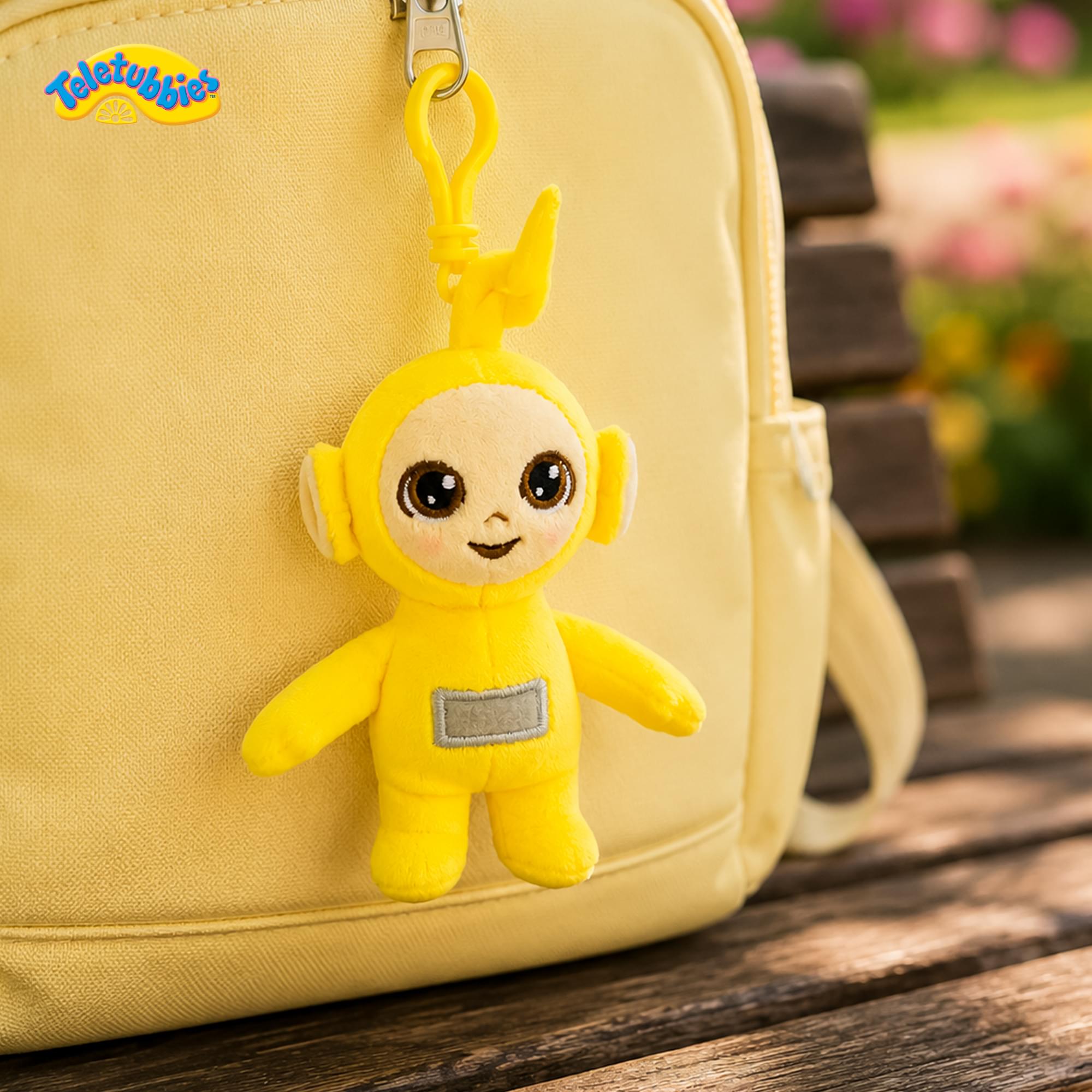 Alt View 2. The Loyal Subjects - Teletubbies 4-Inch Plush Backpack Clip | Laa Laa - Yellow.
