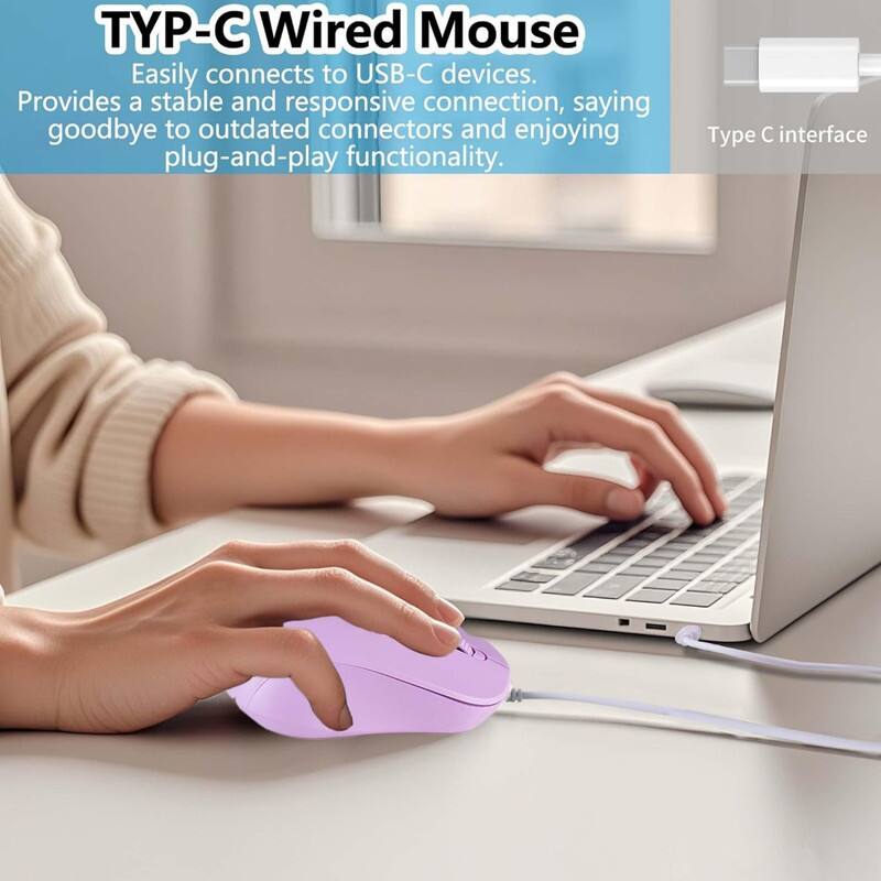 TYP-C Wired Mouse

Easily connects to USB-C devices. Provides a stable and responsive connection, saying goodbye to outdated connectors and enjoying plug-and-play functionality.

Type C interface