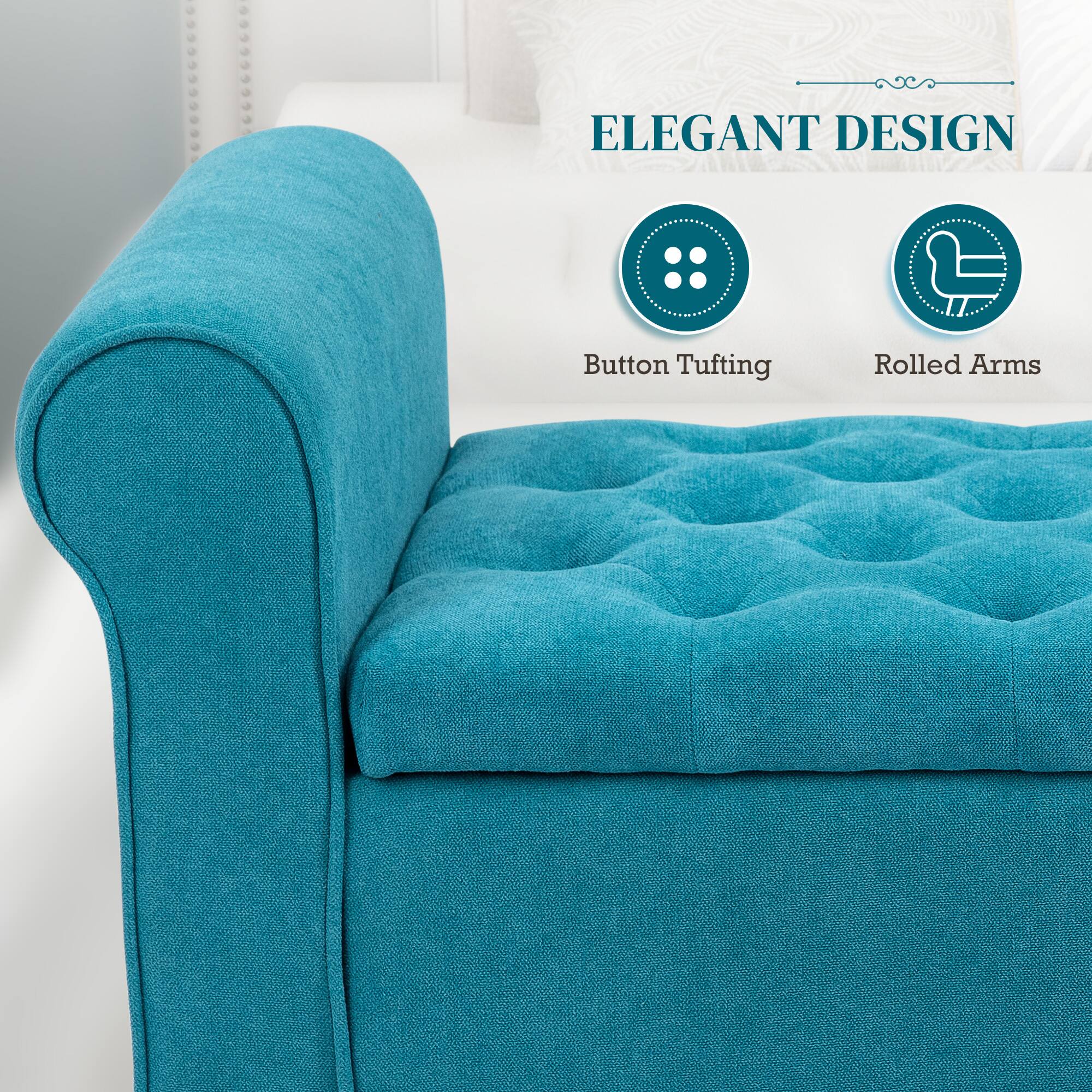 ELEGANT DESIGN

Button Tufting  
Rolled Arms