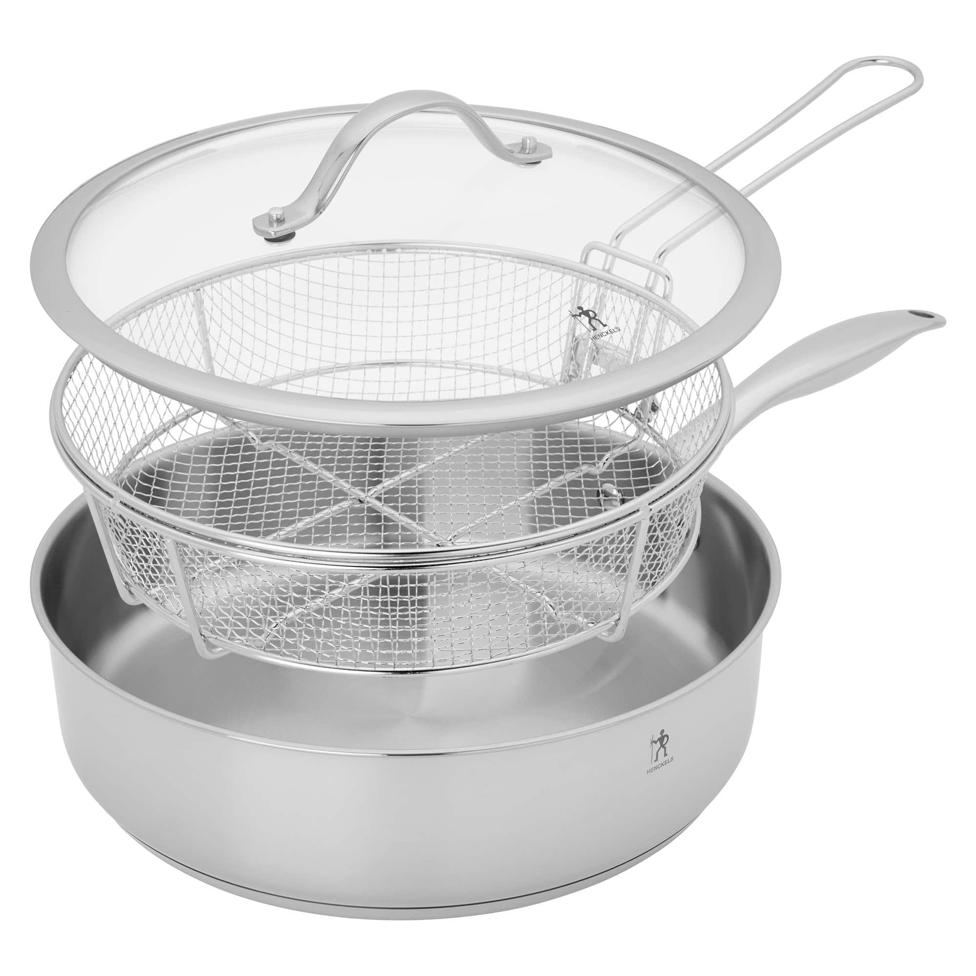 Aragon 5.75 qt Stainless Steel Saute Pan and Deep Fryer With Lid - Thumbnail 3