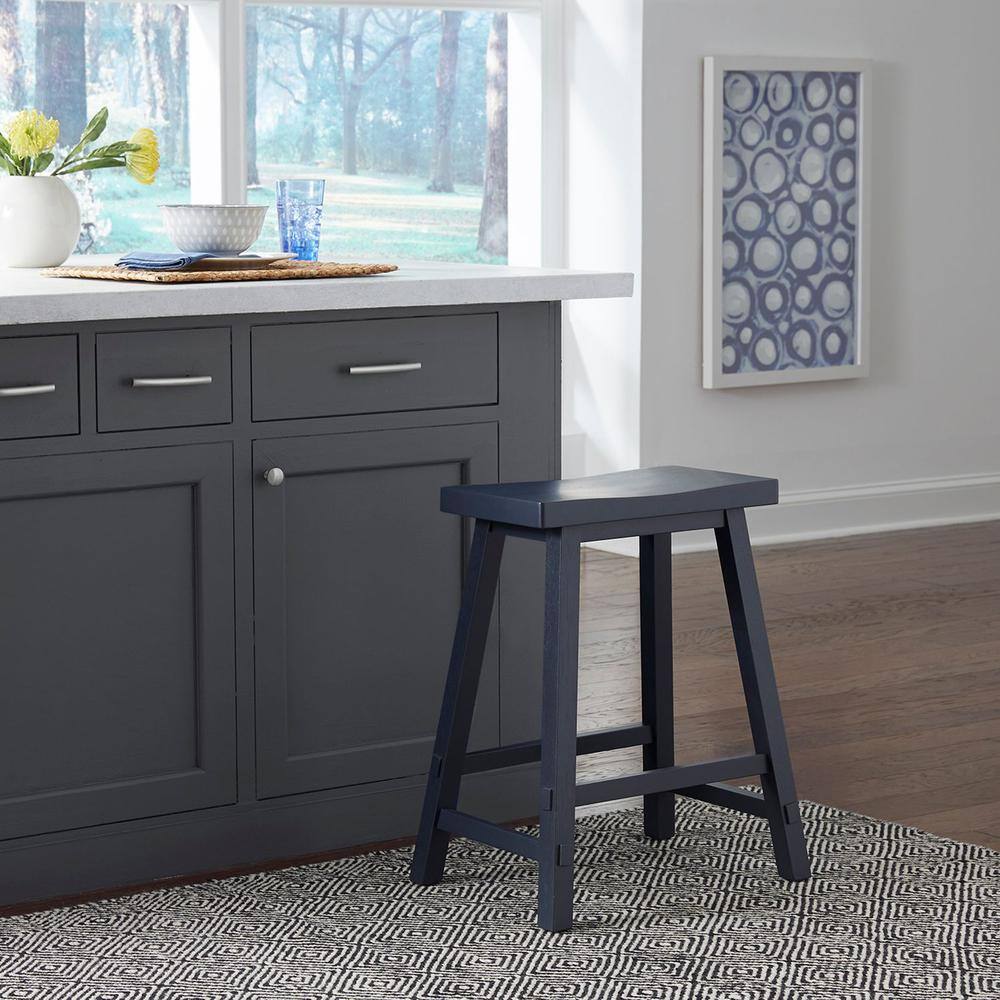 Alt View 1. Liberty Furniture Industries - Creations 24 Inch Sawhorse Counter Stool- Navy in Various - Brown.