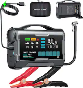 Vantrue - JS3 4-in-1 Car Jump Starter with Air Compressor, 3250A, PD 65W Quick Charge, 160PSI, for 8L Gas/3.8L Diesel