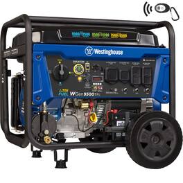 Westinghouse - 12,500/9,500-Watt Tri-Fuel Gas, Propane, Natural Gas Powered Portable Generator with Remote Electric Start, 50A Outlet - Blue