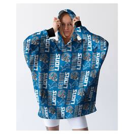Pegasus - Detroit Lions Homefield Repeat Logo Wearable Hooded Blanket - Multicolor