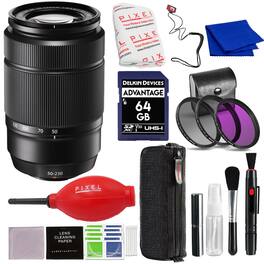 Fujifilm - XC 50-230mm f/4.5-6.7 OIS II Lens (Black) with Advance Accessories and Travel Bundle | Fuji XC 50-230mm - Black