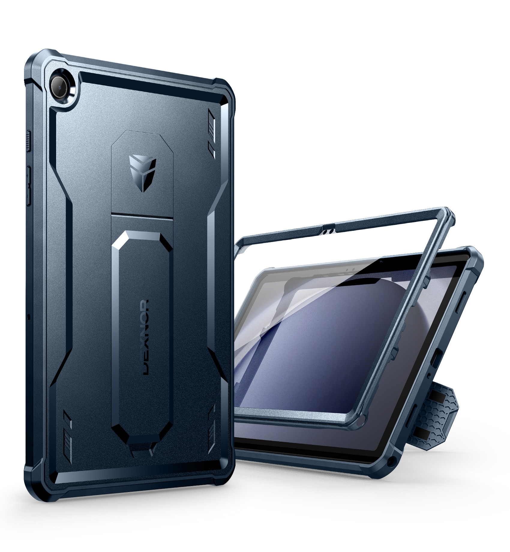 Dexnor - Case for Samsung Galaxy Tab A9+ Plus 2023 with Screen Protector Heavy Duty Shockproof Full Body Protective Tablet Cover - Navy Blue