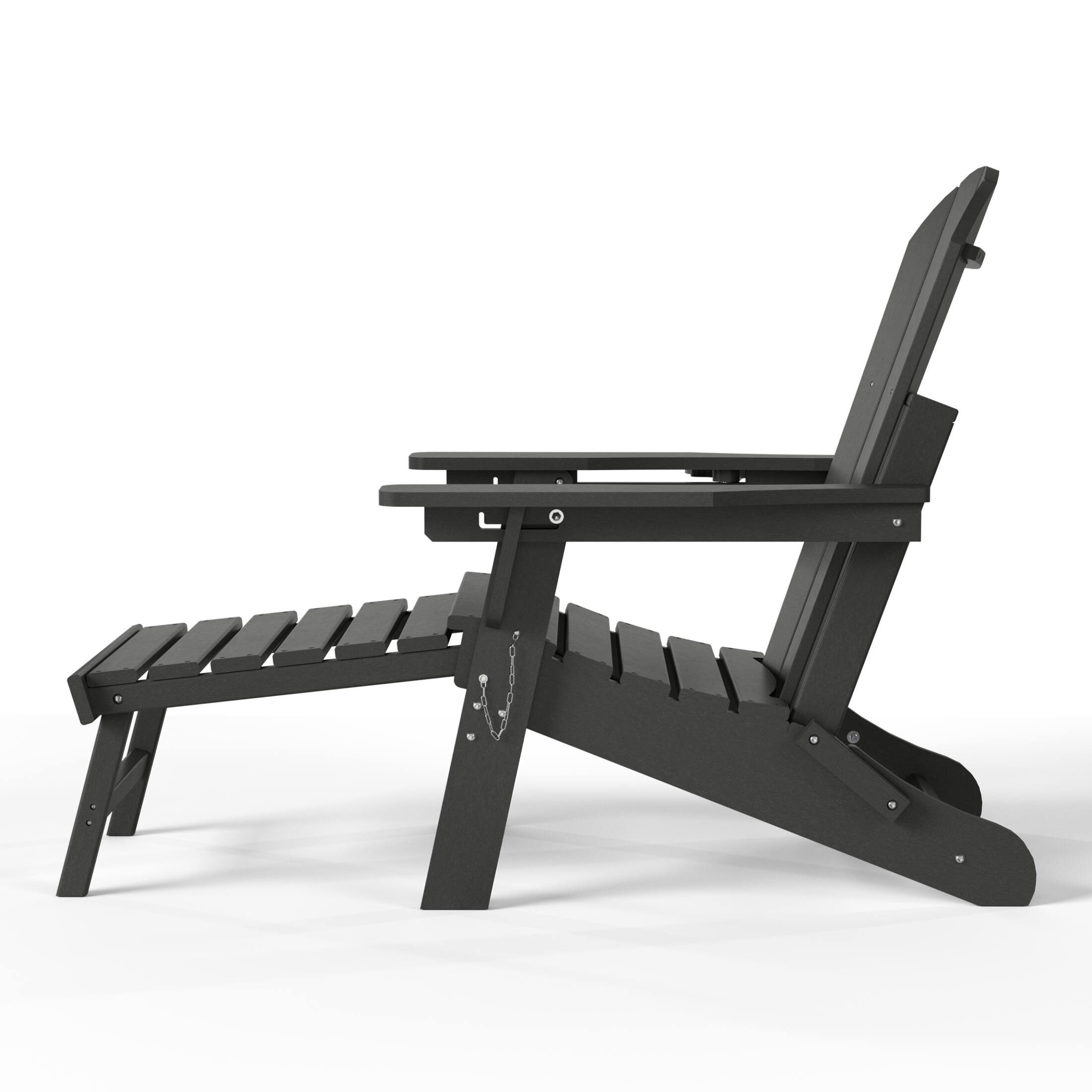 Alt View 3. WestinTrends - WestinTrends Malibu 2-Piece Outdoor Folding Adjustable Adirondack Chair with Cup Holder & Side Table - Gray.