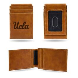 Rico Industries - UCLA Bruins Laser Engraved Brown Front Pocket Wallet Money Clip - Multi