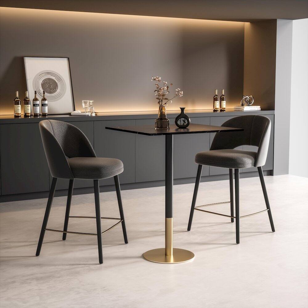 Alt View 2. Elegant Decor - Ronan 31.5 Inch Pub Table In Black - Black And Gold.