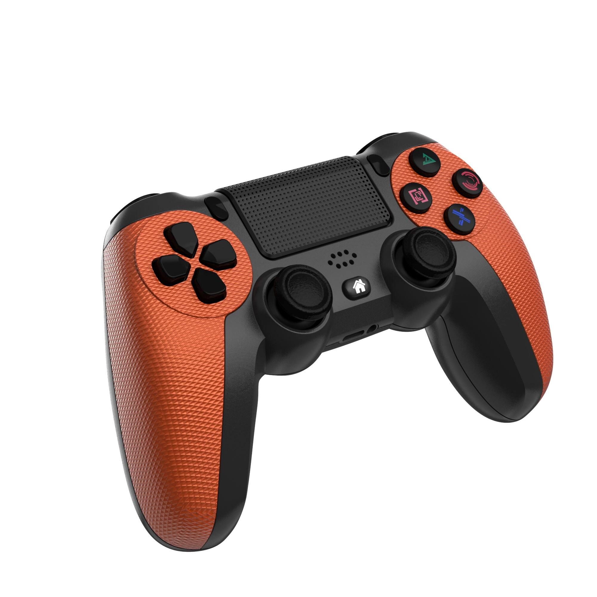 Alt View 2. YONWAY - Wireless Controller, Playstation 4 Remote Game Joystick with Six-Axis Vibration Sensation and Anti-Slip Handle - Orange.