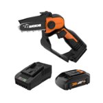 Front. WORX - 20V 5" Cordless Pruning Saw (1 x 2.0 Ah Battery and 1 x Charger) - Black.