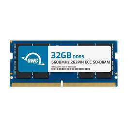 OWC - 32GB DDR5 5600MHz 2Rx8 CL46 ECC 262-pin SODIMM Memory RAM for Laptops, All-in-One Systems, and NAS Systems - Black Chips