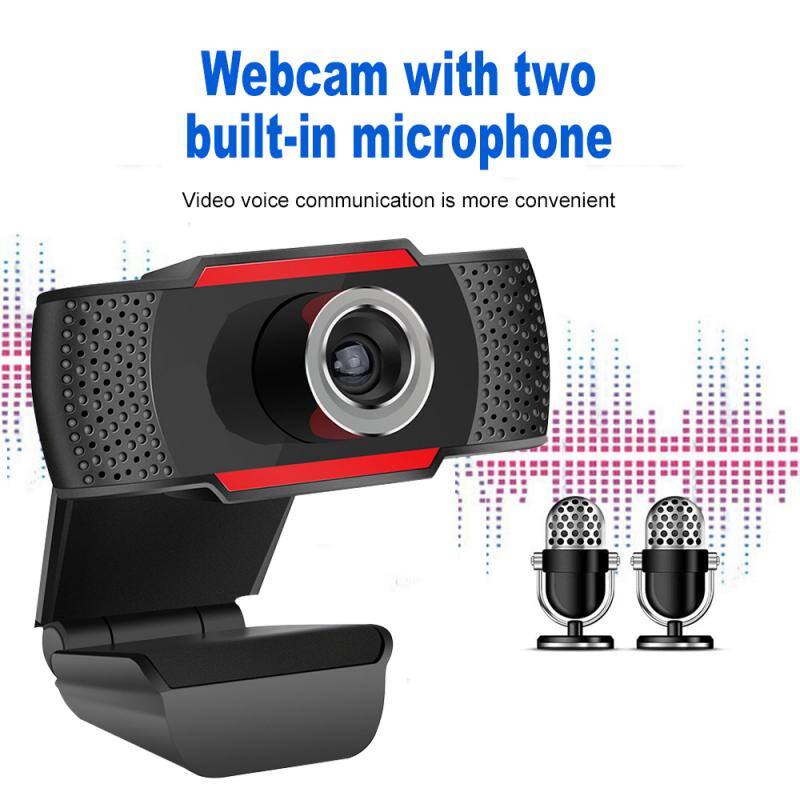 Webcam with two built-in microphone  
Video voice communication is more convenient