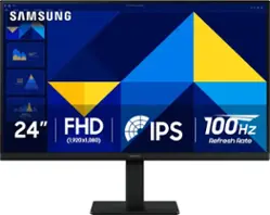 Samsung - 24" S3 (S30GD) IPS LED FHD 100Hz Monitor (HDMI, D-sub) - Black - Front_Zoom