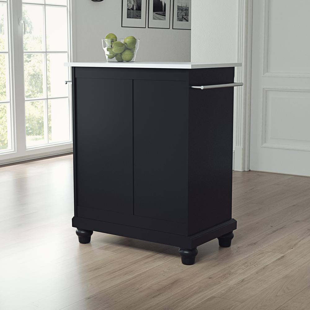 Alt View 4. Crosley Furniture - Cambridge Stone Top Portable Kitchen Island/Cart - Black.