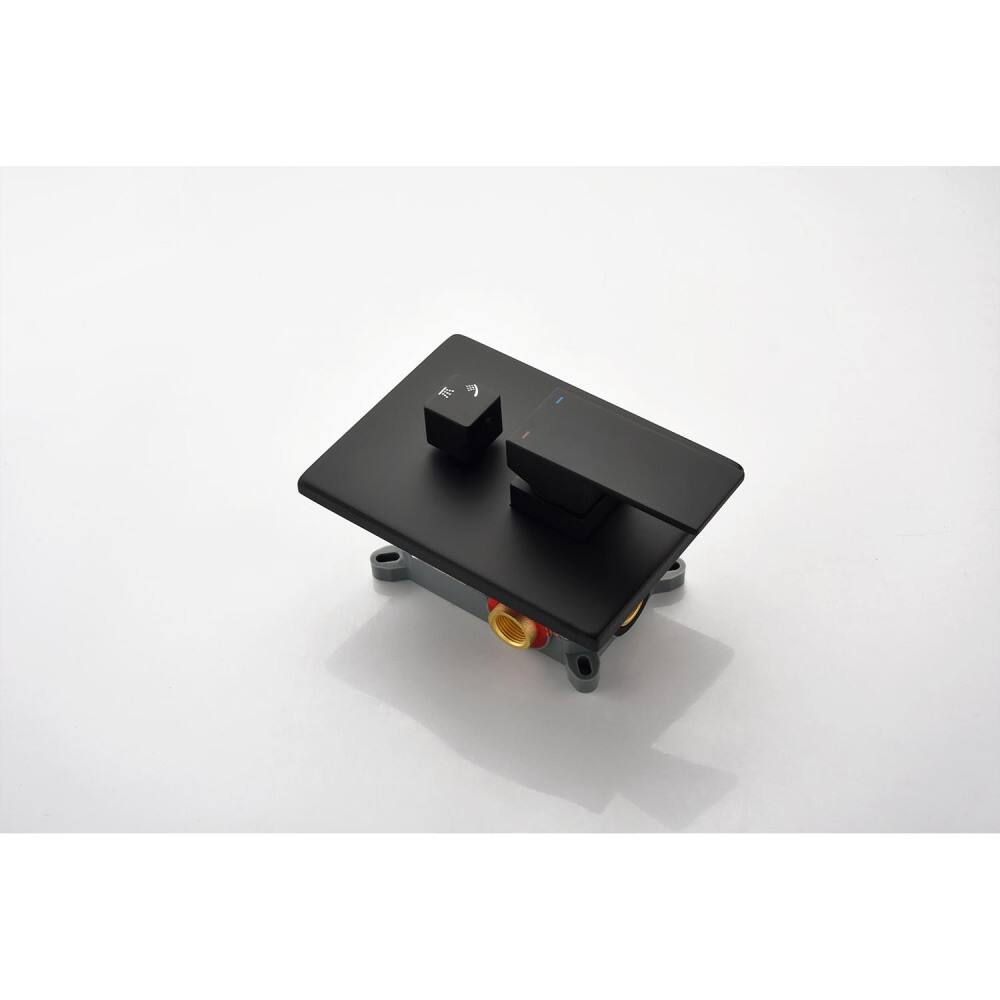 Alt View 5. JUJABU - 12" Rain Shower Head Systems Wall Mounted Shower Matte Black - Matte Black.