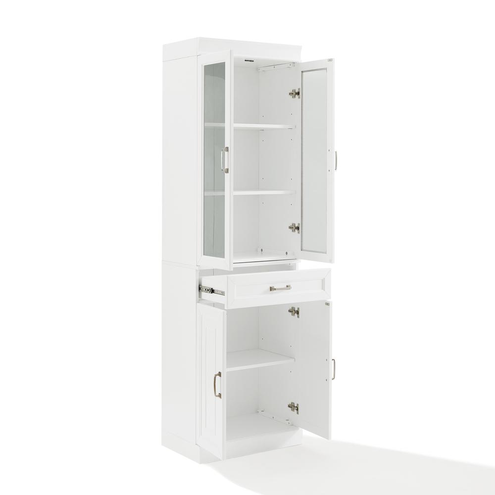 Alt View 3. Crosley Furniture - Stanton Glass Door Kitchen Storage Pantry Cabinet - White.