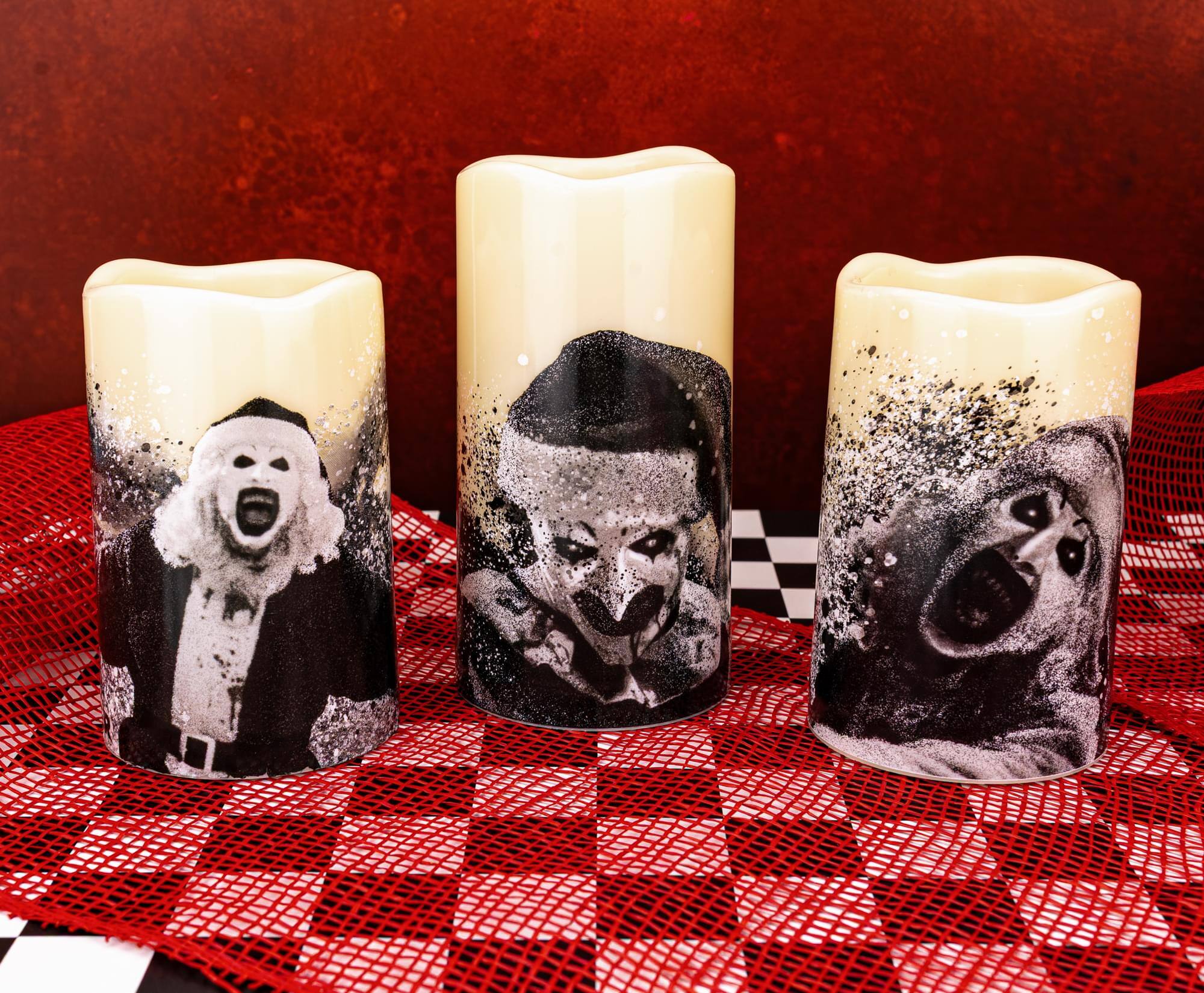 Alt View 2. Surreal Entertainment - Terrifier 3-Piece LED Flameless Candle Set With Remote Control - Multi-Colored.