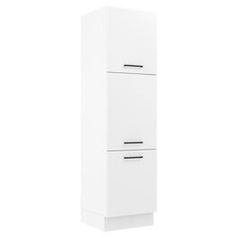 Madesa - Hazel 3 Door Pantry Kitchen Storage Cabinet with 5 Compartments 89 Inch Tall Wooden Organization Unit - White