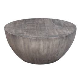 Manhattan Lane - 36 Inch Round Coffee Table, Handcrafted Drum Shape - Olive Gray