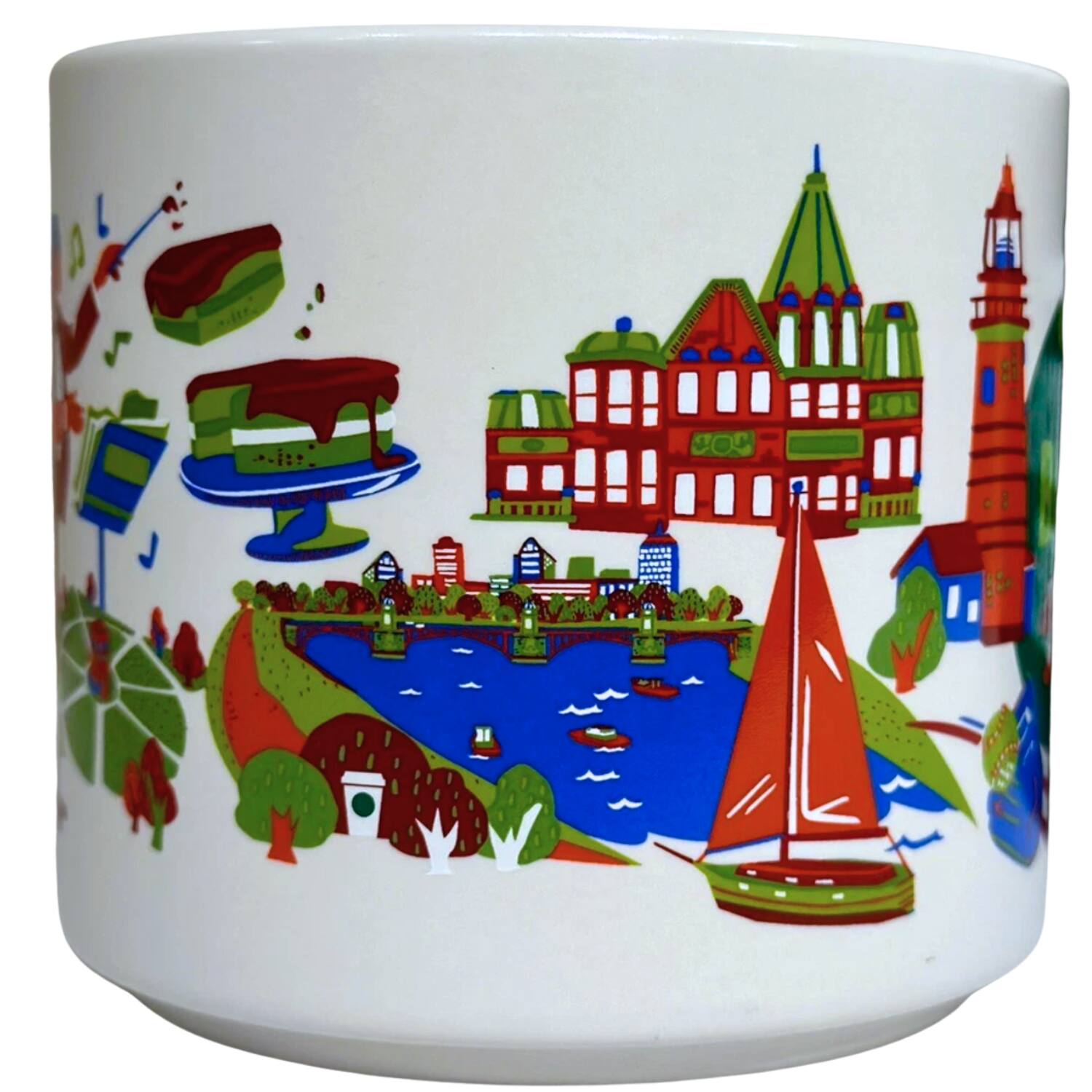 Angle. Starbucks - Starbucks Discovery Series Boston Ceramic Mug, 14 Oz - Blue.