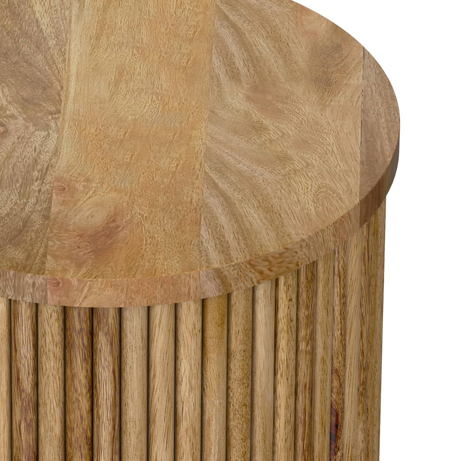Alt View 8. Simpli Home - Demy 18 inch Wide Solid Mango Industrial Contemporary Accent Table in Natural, Assembled - Natural.