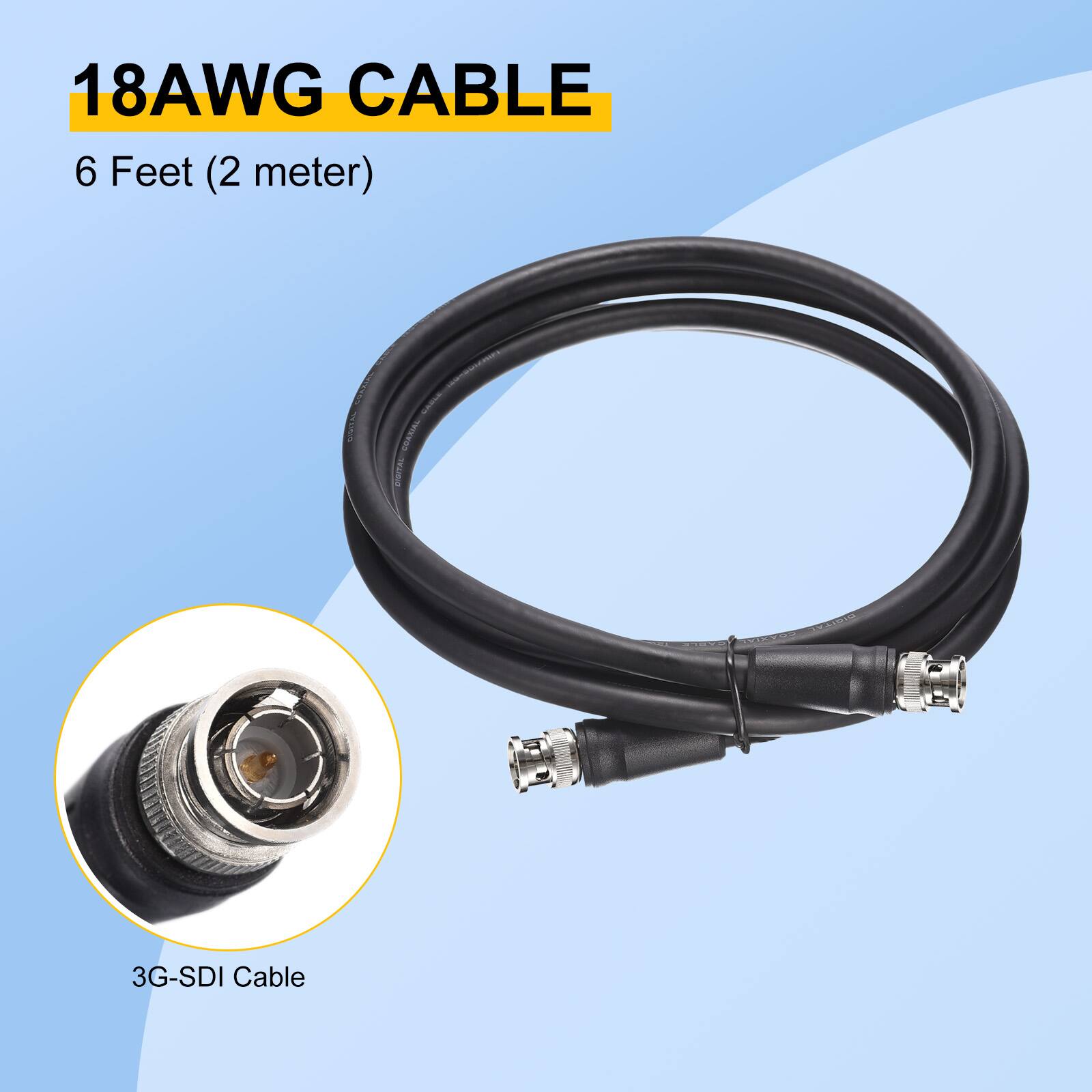 18AWG CABLE  
6 Feet (2 meter)  
3G-SDI Cable