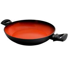 Front. Tosca - Tosca Terra-Cotta 3 Quart Aluminum Braiser Pan - Black.