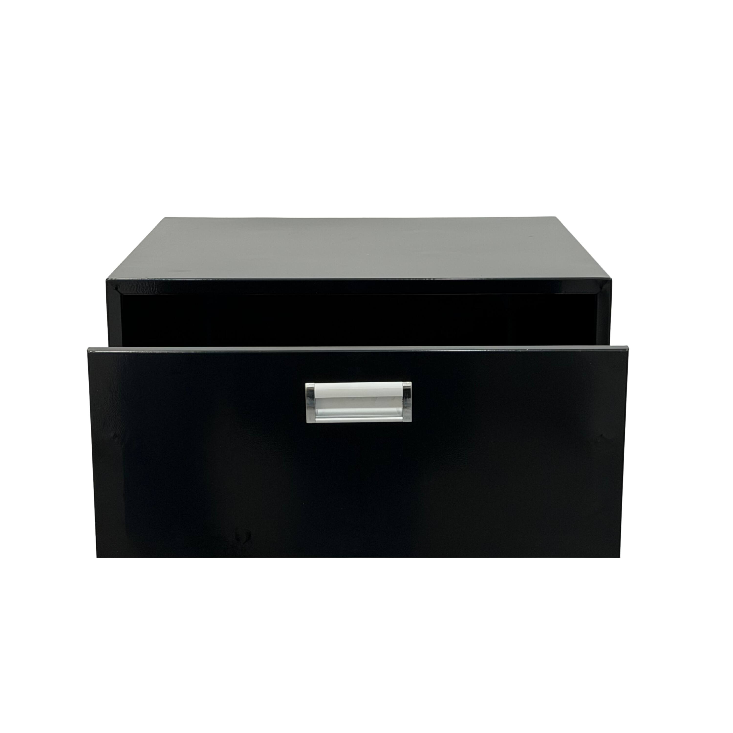 Back. Equator - Equator 24in Laundry Pedestal 13 inch tall + Rollout Storage Drawer Adjustable feet - Black.