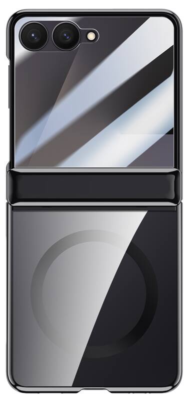 Alt View 2. Nakedcellphone - Electro Case for Samsung Galaxy Z Flip 7 Phone - Built-In Screen/Hinge Protector Compatible with MagSafe - Black.