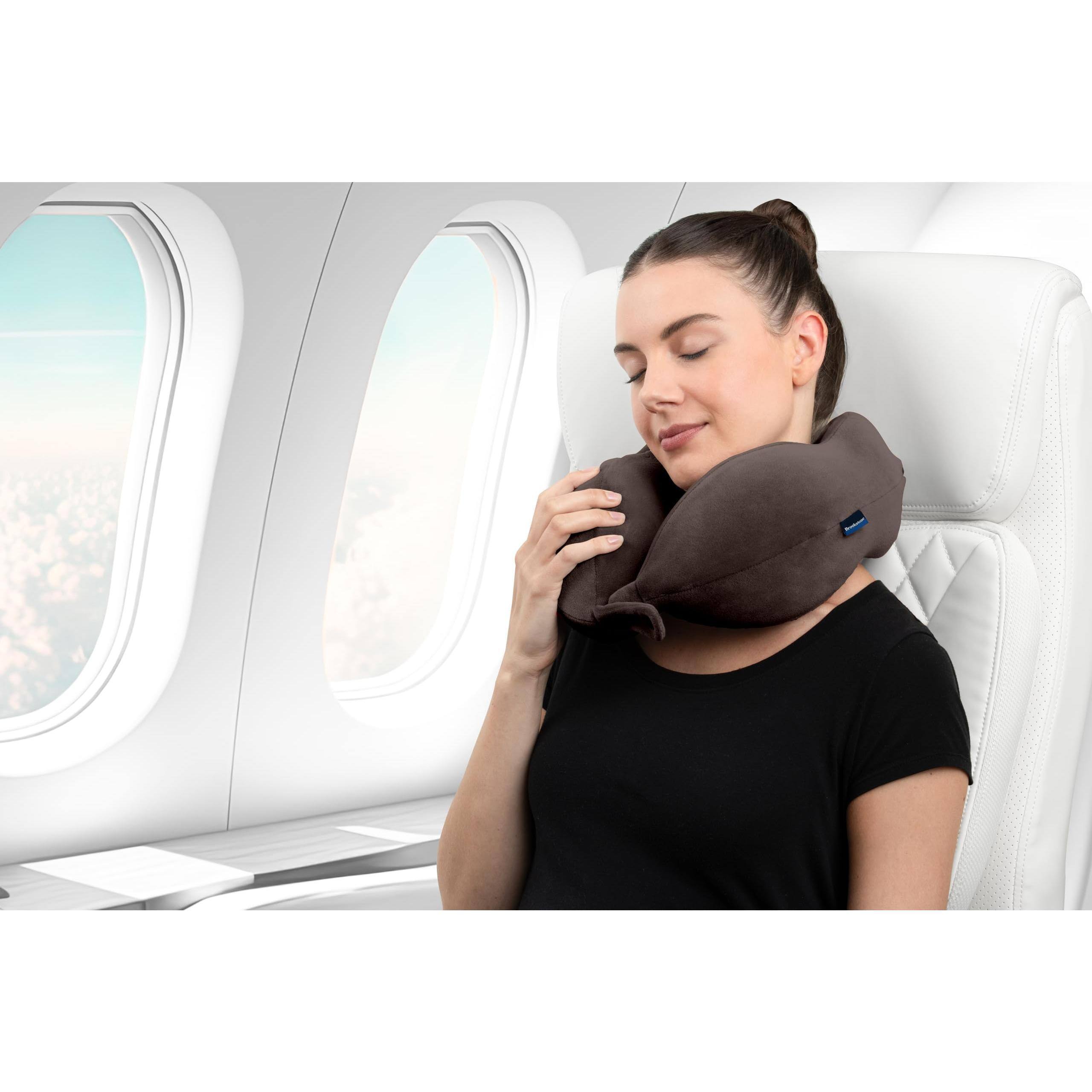 Alt View 1. Pacoar Cade - Neck Travel Pillow - Lightweight Contoured Memory Foam Stuffable For Sleeping Car & Airplane Size One Brown Contoured - Terra Cotta-One Size.