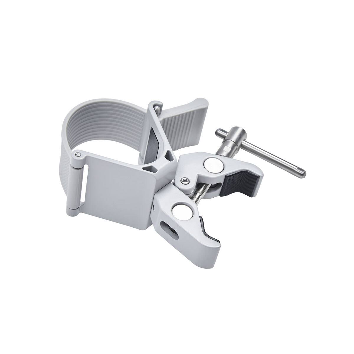 Alt View 6. Amaran - amaran Crab-Shaped Light Stand Clamp for Peak Battery Grip, Silver - White.