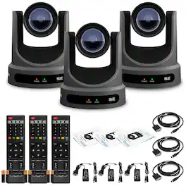 3 x PTZOptics Move SE PTZ Camera with 12x Optical Zoom (PT12X-SE-GY-G3) - Gray