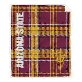 Pegasus - Arizona State Sun Devils 50" x 60" Playmaker Plaid Ultra Cozy Sherpa Throw - Multicolor