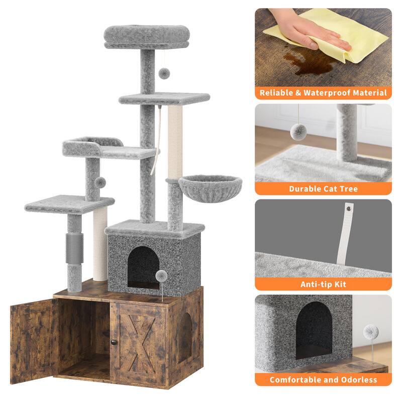 - Reliable & Waterproof Material
- Durable Cat Tree
- Anti-tip Kit
- Comfortable and Odorless