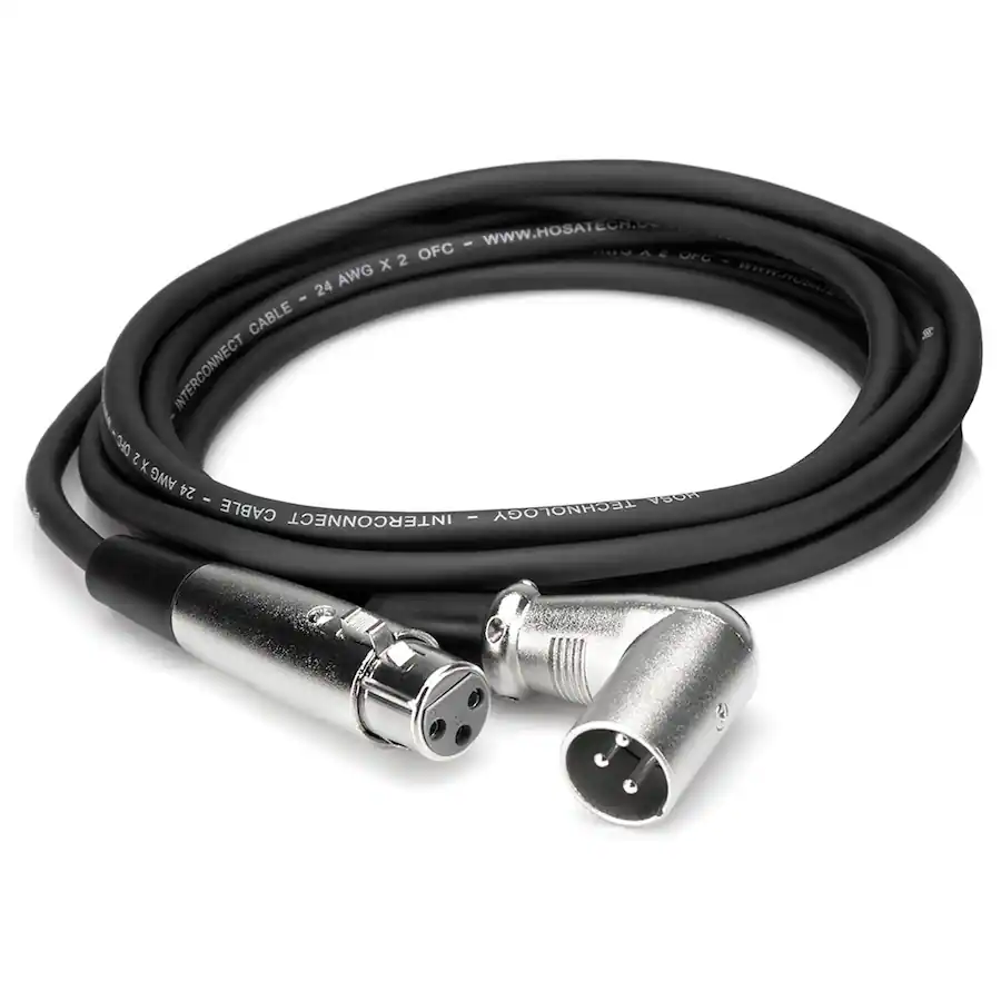 Angle Connection Design Hosa Technology 10' 3 Pin Straight XLR Female to Right Angle XLR Male ...
