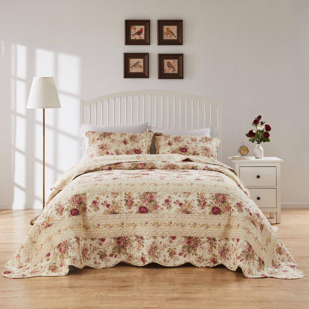 Alt View 2. Greenland Home Fashions - Greenland Home Antique Rose Bedspread Set - 3-Piece - King/Cal King 120x118", Mulitcolor - multi.