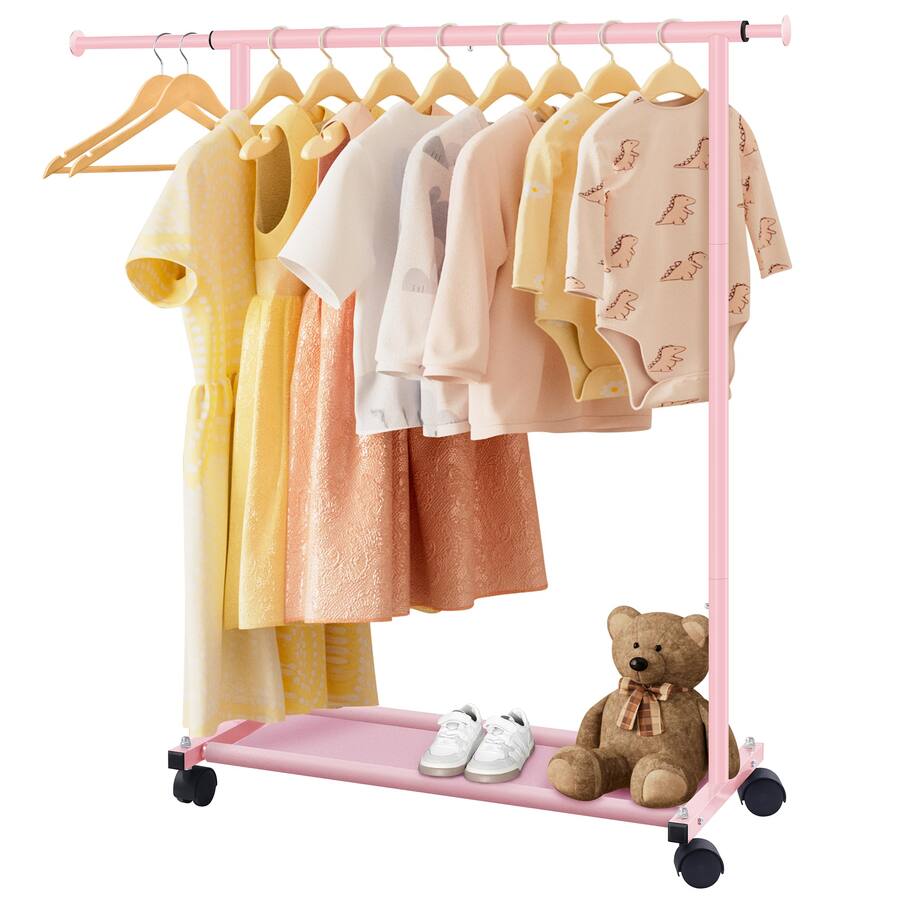 HM 1810 Short Clothing Racks For Hanging Clothes With Bottom Shelves ...