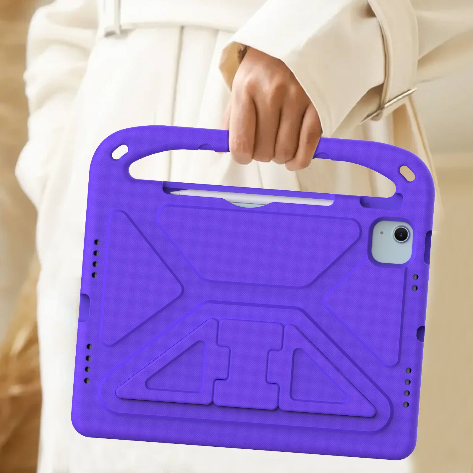 Alt View 3. UUCOVER - Lightweight EVA Case for iPad Air 11-inch M4 M3 M2 (2026/2025/2024) Shockproof Handle Kickstand Anti-Slip Cover - Purple.