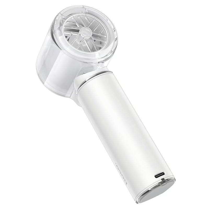 Alt View 1. hoco. - HX613 Handheld Portable Fan with Cooling Mist, 100‑Level Airflow, LED Display - White.