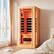 Alt View 7. U-HOMY - 1-Person Hemlock Infrared Sauna with Red Light Therapy, Tempered Glass Door & Bluetooth - Wood.