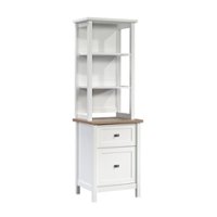 Sauder - Cottage Road  Storage Tower Cabinet w/File Drawers - White - Front_Zoom