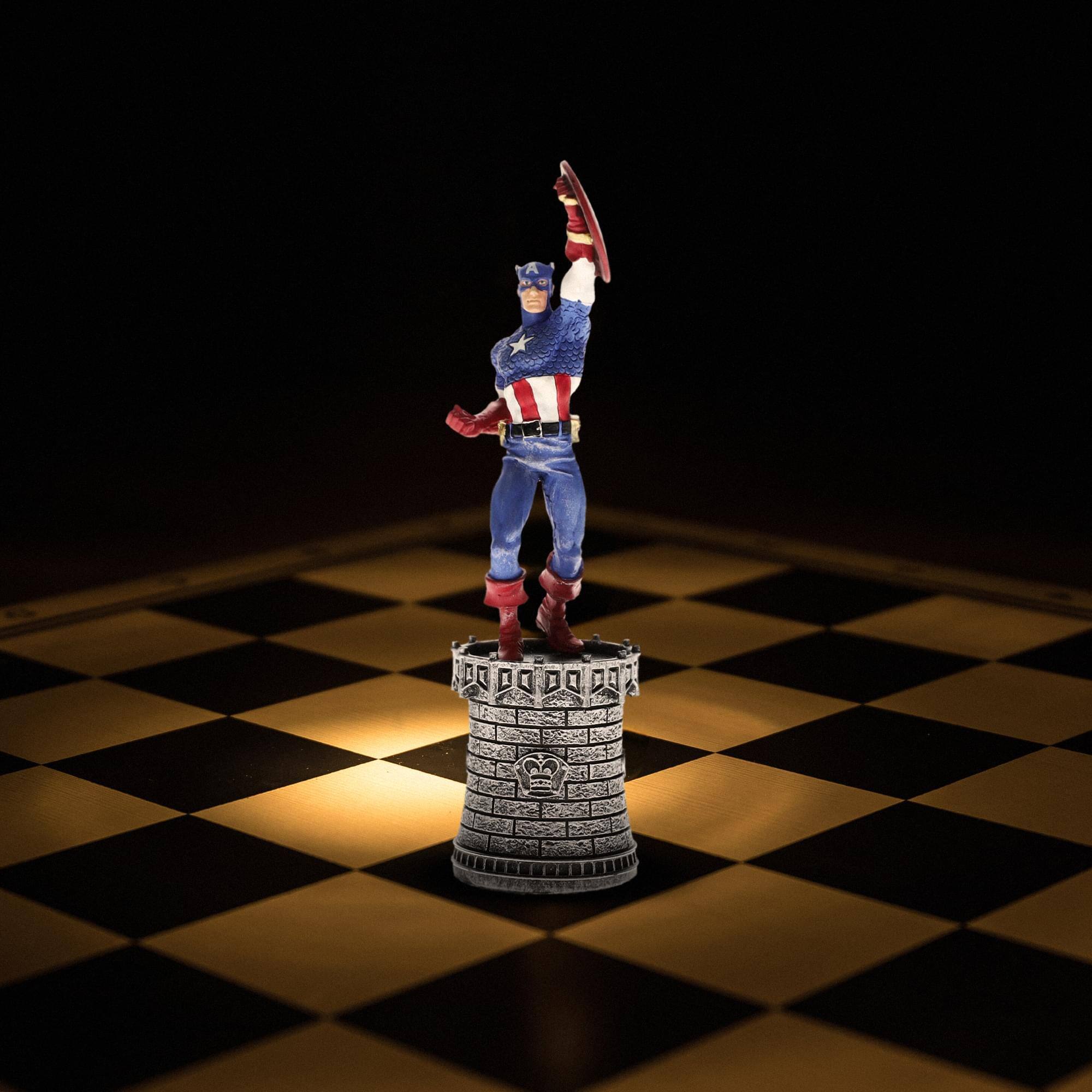 Alt View 5. Marvel - Marvel Chess Collection #6 Captain America (King) | Chess Piece Only - Blue.