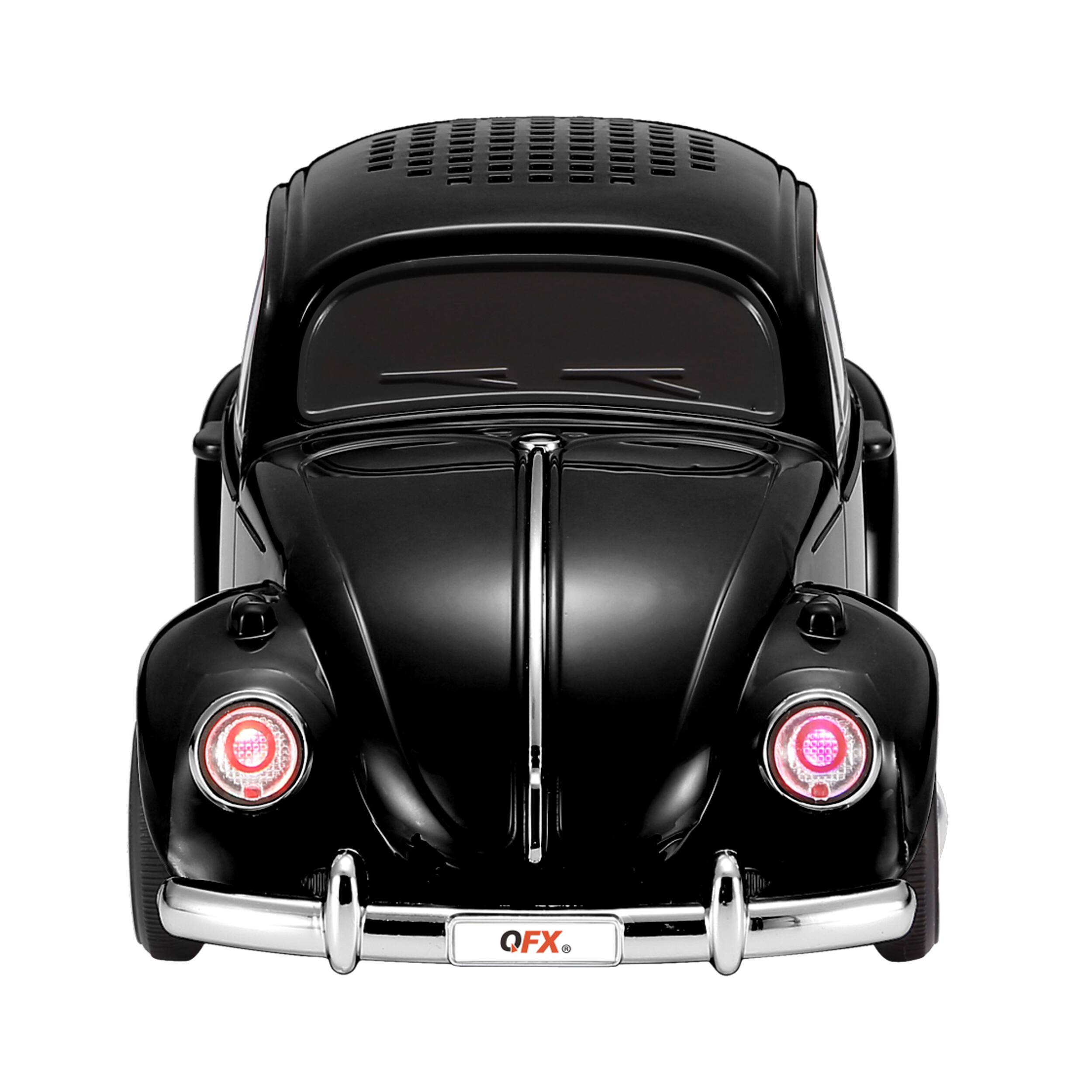Alt View 1. QFX - Retro Car Portable Bluetooth Speaker with Bass Radiator and LED Lights - Black.
