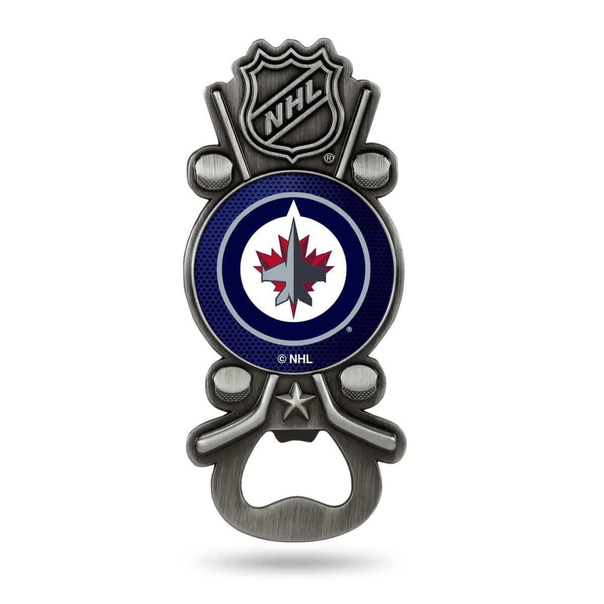 Rico Industries - Winnipeg Jets NHL Party Starter Magnetic Metal Bottle Opener - Multi