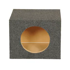 Front. QPower - QPower 10" Heavy-Duty Single Sealed Vehicle Subwoofer Enclosure Woofer Box, Gray - Charcoal Black.