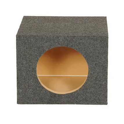 Front. QPower - QPower 10" Heavy-Duty Single Sealed Vehicle Subwoofer Enclosure Woofer Box, Gray - Charcoal Black.